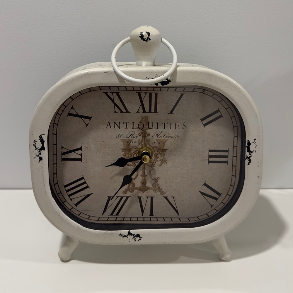 White Color Antique Clock